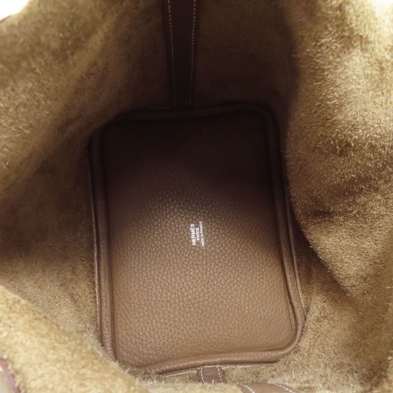 Hermes Picotin Lock PM Etape Silver Hardware Handbag Leather Women