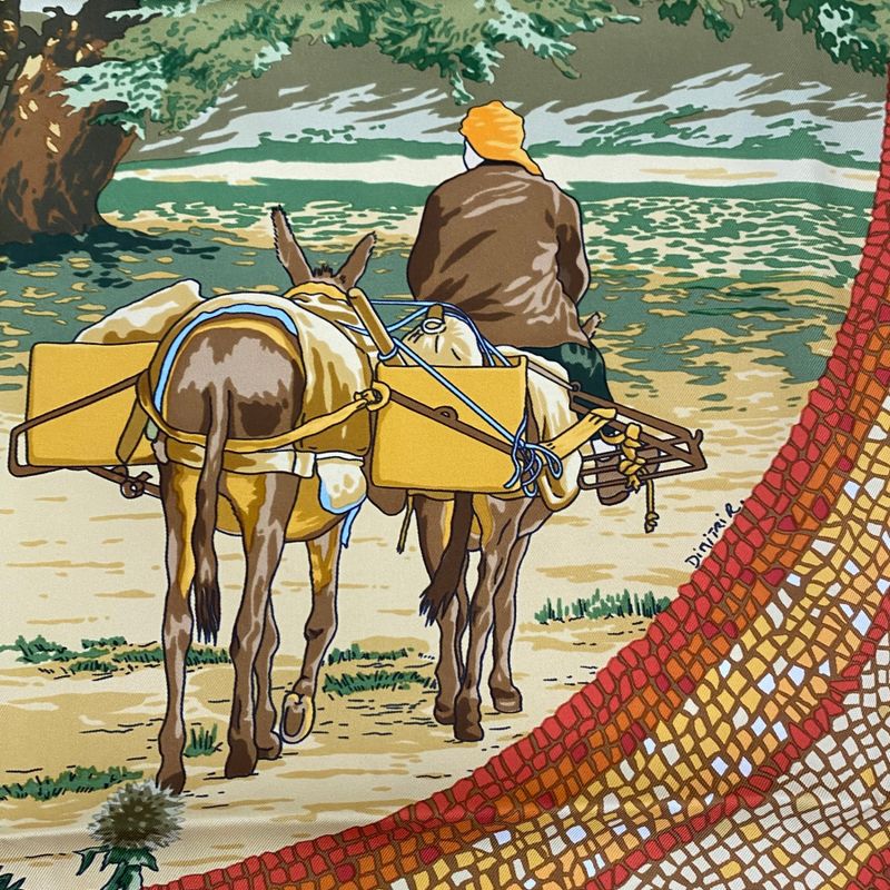 Hermes Carre 90 Under The Himalayan Cedars SOUS LE Cedre Silk Scarf Multicolor