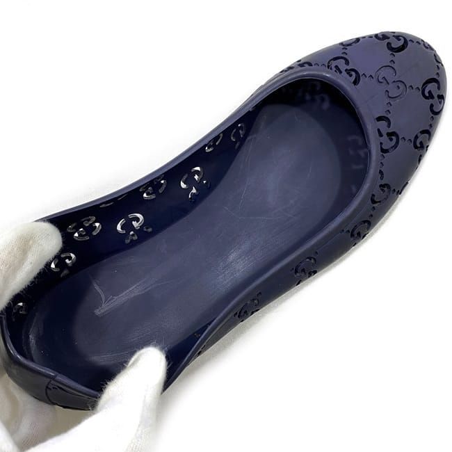 Gucci Flat Shoes Navy Cima Excellent Condition 24.0cm (9.45in) Rubber Preowned