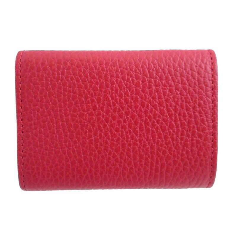 Gucci GG Marmont 523277 Compact Wallet Leather Red Bifold Wallet 0981 Gucci