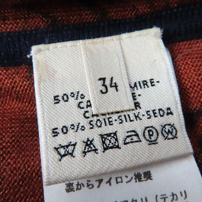 Hermes Flamingo Party Flamingo Party Cashmere Silk Sleeveless Dress Brown Navy