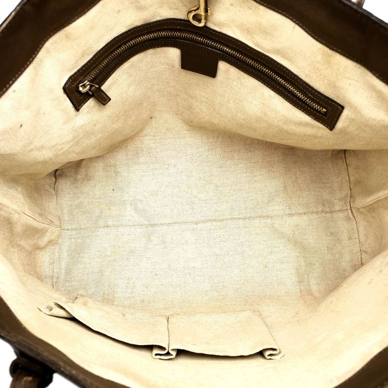 Gucci 308613 Tote Bag GG Supreme Leather Brown Ladies Men Fashion  Gift