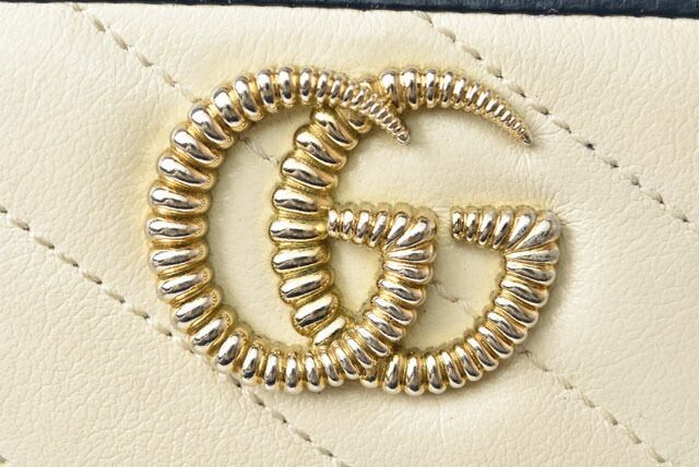 Gucci Wallet Gucci Long Wallet GG Marmont GG Marmont Quilted Leather White Navy