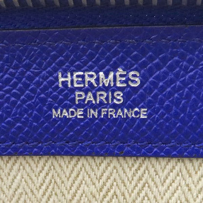 Hermes Clutch Bag Zip Tablet Vaux Epson Blue Electric Silver Hardware Blue