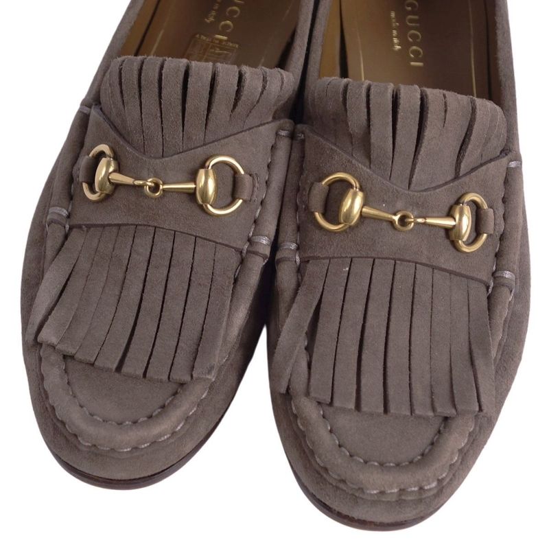 Gucci Loafers Moccasins Quilted Horsebit Suede