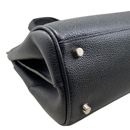 Gucci Handbag Zumi Small Top Handle Bag 569712 Leather Logo Black Silver