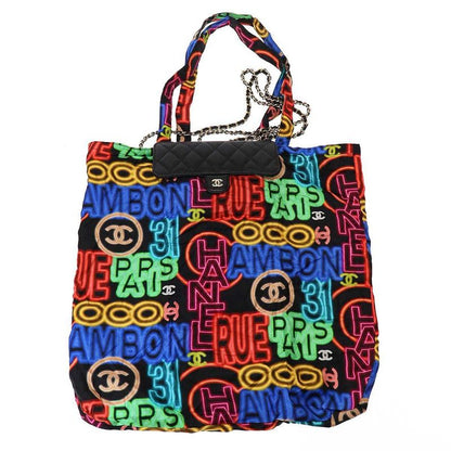 Chanel 21ss Caviar Skin&nylon 2way Bag Caviar Skin Nylon Shoulder Tote Bag