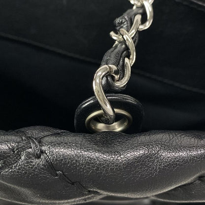 Chanel Tote Bag Wild Stitch Black Chain Shoulder/silver Hardware Leather