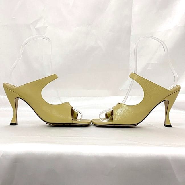 Bottega Veneta Heeled Sandals Ec21730 Yellow Beige