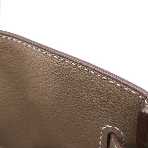 Hermes Handbag Birkin 30 Togo Etoupe Silver Hardware Glazed with Recolor