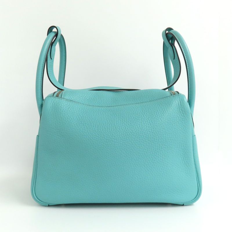 Hermes Lindy 26 Blue Heart Taurillon Clemence Handbag Shoulder - T