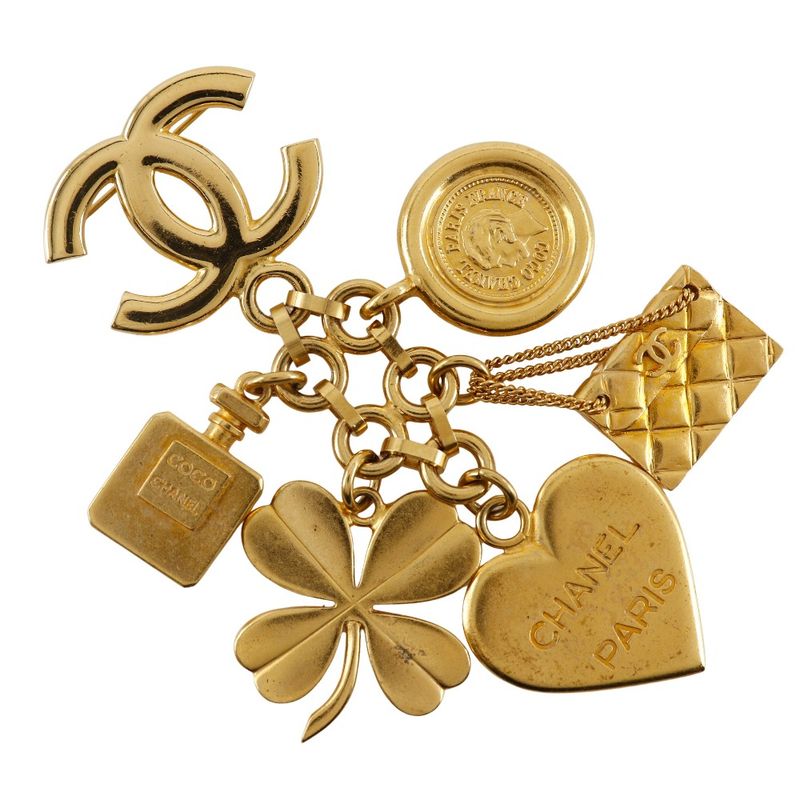 Chanel Icon Charm Vintage Coco Mark Gold Plated 96P Ladies 74.2g Brooch