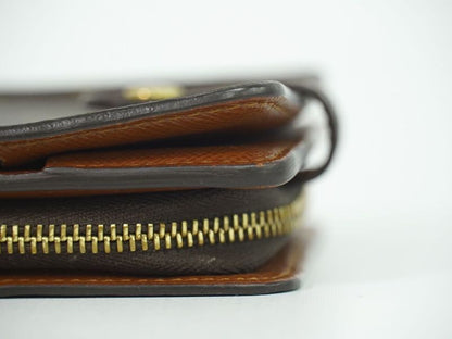 Authentic Louis Vuitton LV Compact Zip Monogram Fold Wallet Brown M61667