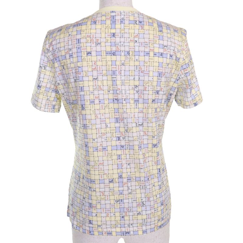 Hermes 25SS 5e4645dkdd34 Bolduc Au Carre Bolduc Check 100% Cotton Crew Neck