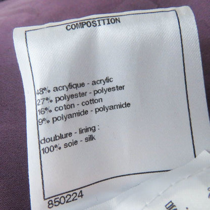 CHANEL 22P P72383 Lion Button Tweed Jacket Purple 36 Made In France Genuine