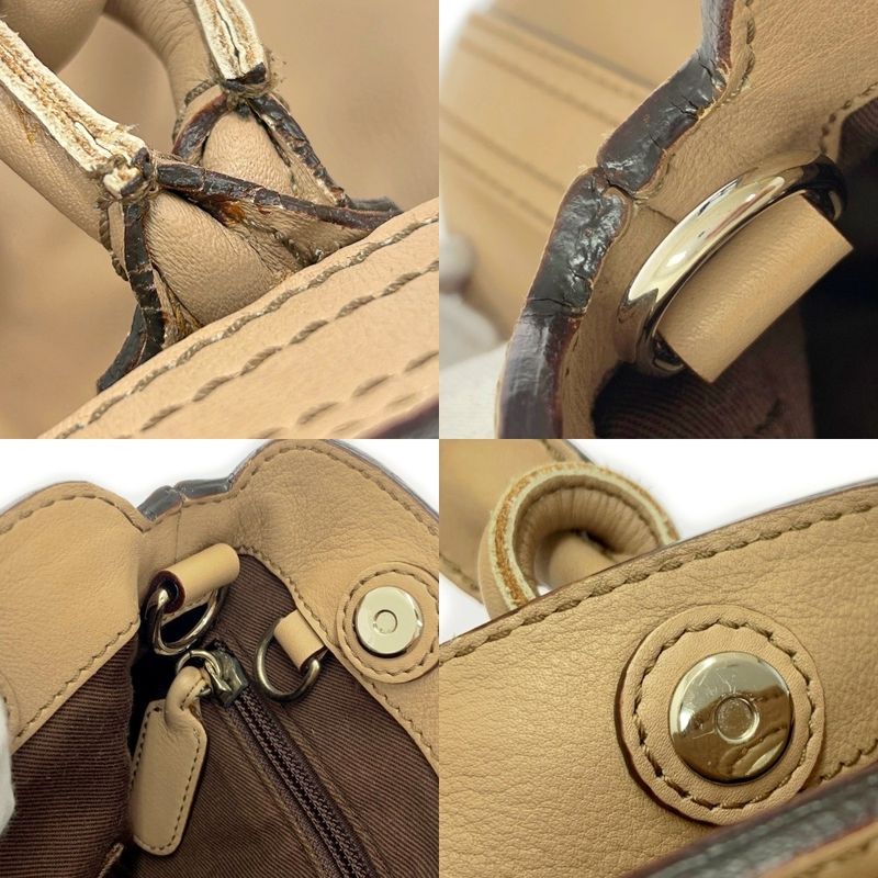 Loewe Leather Fiesta 2way Handbag Beige 386958 Handbag
