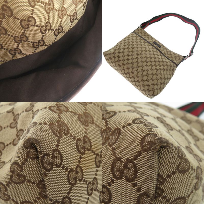 Gucci Sherry Line 189751 Shoulder Bag GG Canvas Leather Beige 0941 Gucci