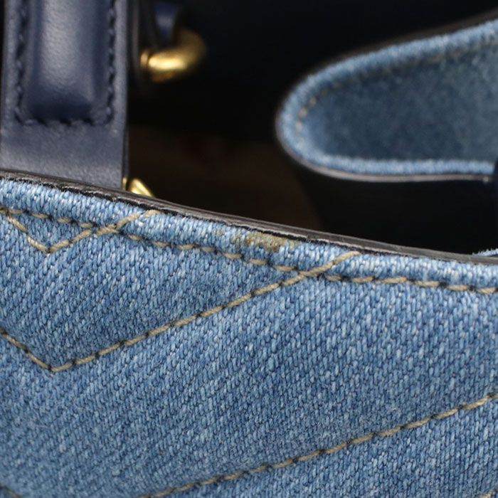 Gucci 2WAY GG Marmont 448054 Tote Bag Denim Leather Women
