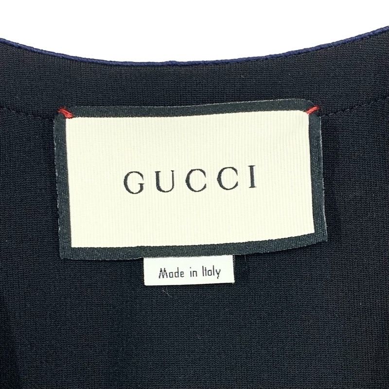 Gucci Dress Rayon Black Taiga Button Short Sleeve