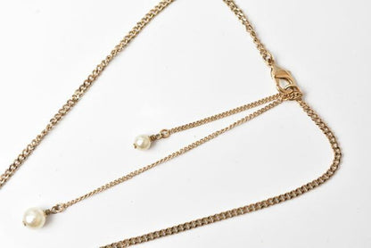 Chanel Necklace Pendant Chanel Coco Mark CC Pearl Motif Gold