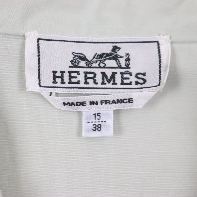  Hermes 23AW 100% Cotton Serie Button Long Sleeve Long Sleeve Shirt Light
