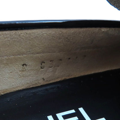 CHANEL 22B G39447 F Patent Leather Loafer With Pearl Coco Mark Black 34.5 With