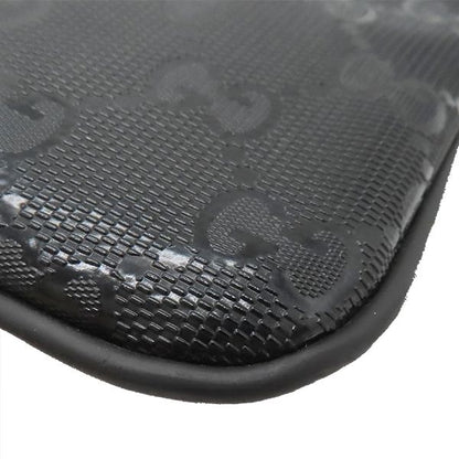 Gucci Shoulder Bag GG Imprime Shoulder Bag PVC Black Silver Hardware Black