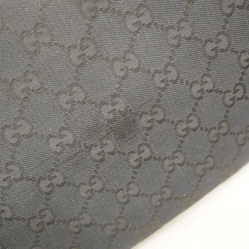 Gucci Shoulder Bag GG Canvas 122790 Canvas Black Silver Hardware Women