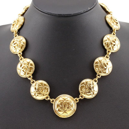 Chanel Coco Mark Matelasse Vintage Gold Plated Ladies 100g Necklace