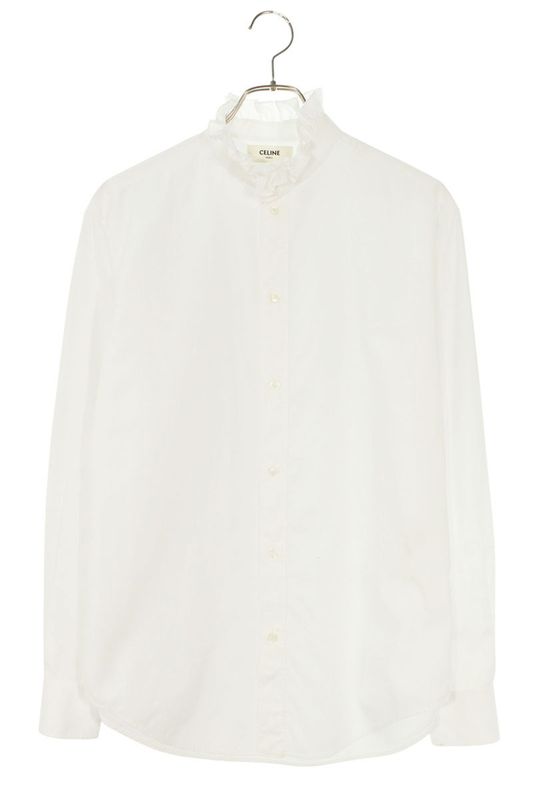 Celine 2c661091f Peasant Collar Ruffle Long Sleeve Shirt Men 38