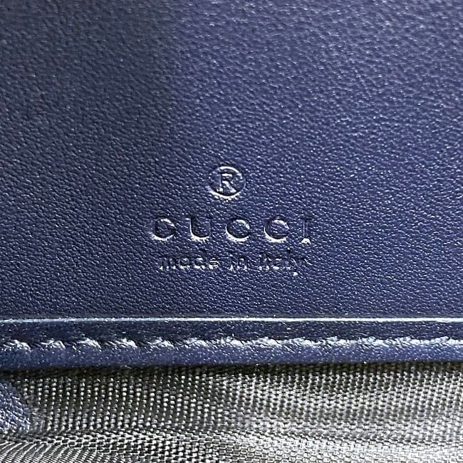 Gucci Round Zipper Long Wallet Navy Striped Line 307980 Wallet