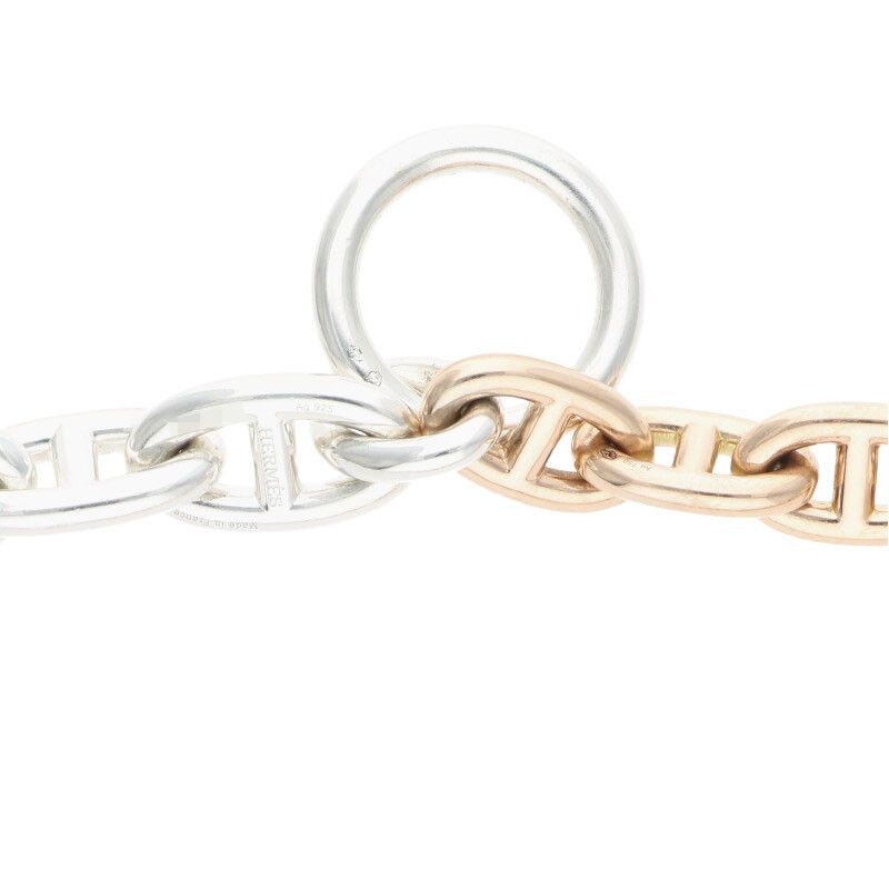 Hermes Chaine D'ancre GM MM 18K Pink Gold Silver Chaine D'ancre 2 Chain