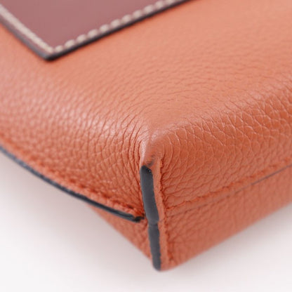 Loewe Pocket Shoulder Phone Pochette 124.12z45 6977 Leather Orange Women's