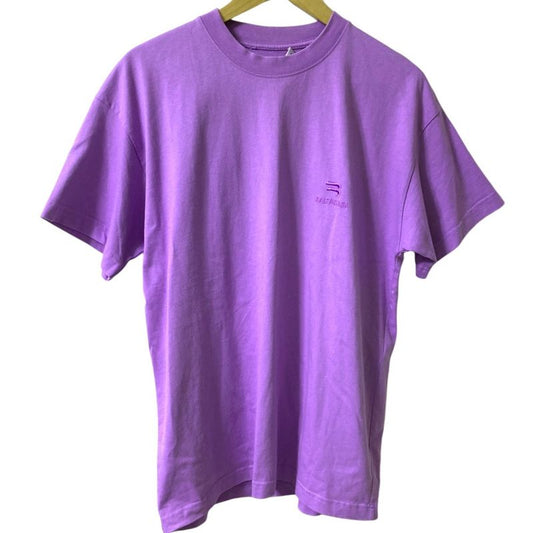 Good Balenciaga 2021 Model Logo Embroidery Short Sleeve T-Shirt 612965 Tlv99 M