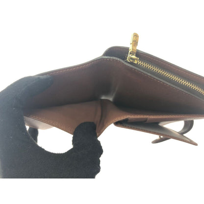 Louis Vuitton Women's Bifold Wallet Monogram Porte Papier Zip M61207 Brown