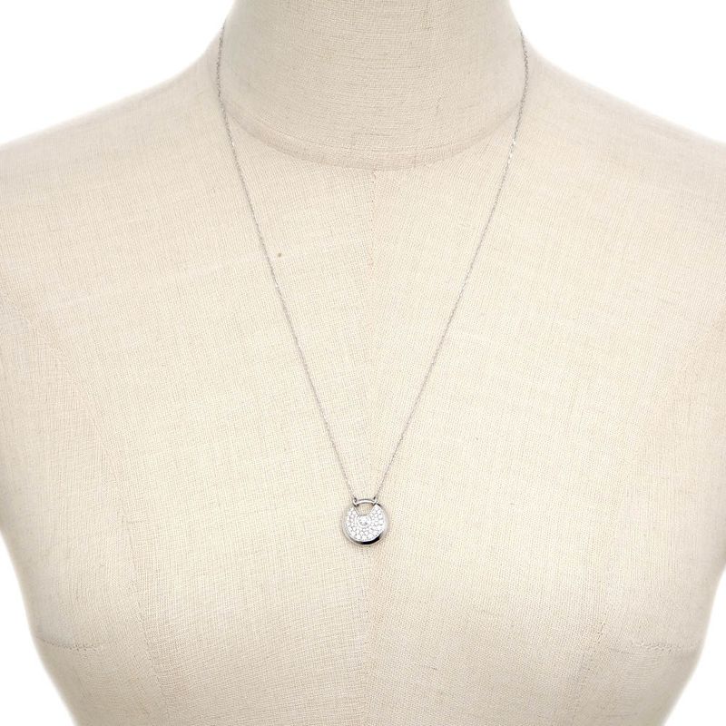 Cartier Necklace Amulet De Cartier 750wg 18K White Gold Diamond Jewelry-
