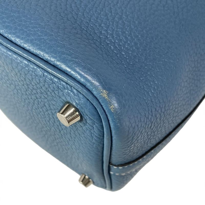 Hermes Handbag Picotin Lock PM Blue Jean Silver Hardware