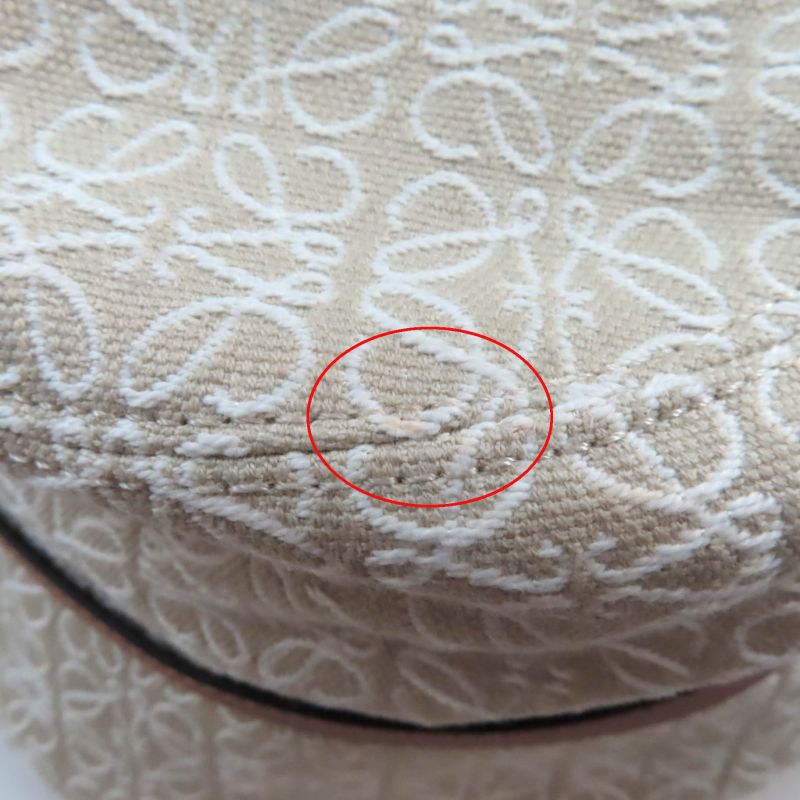 LOEWE K820hb1x41 Anagram Jacquard Logo Leather Use Bucket Hat Ecru/soft White