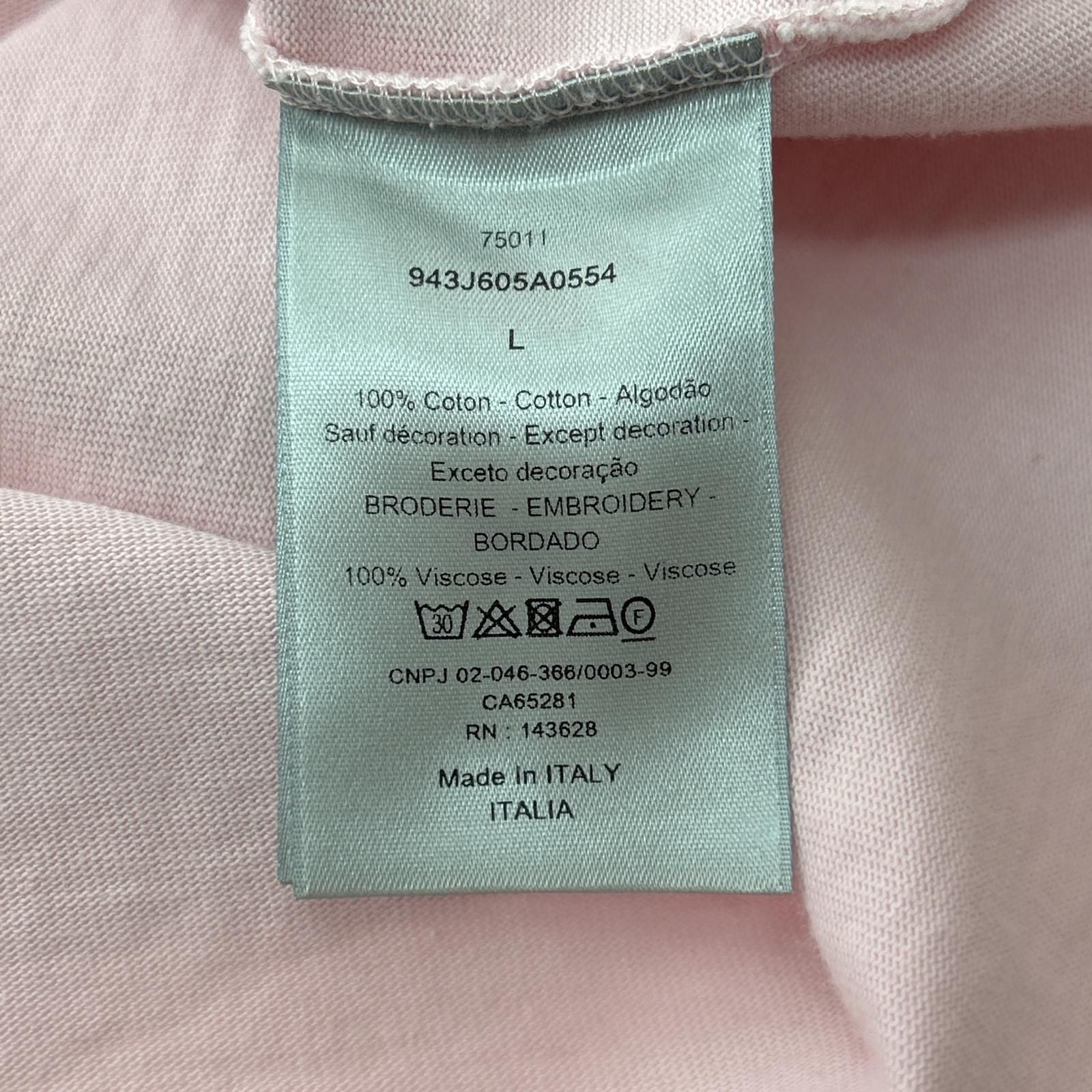 Christian Dior T-Shirt One Point Logo Size Ⅼ Pink