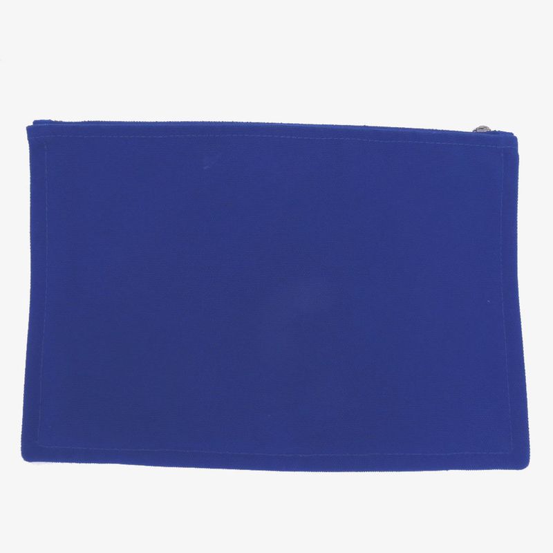 Hermes Flat Pouch MM Canvas Blue Pouch 0275 Hermes