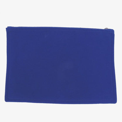 Hermes Flat Pouch MM Canvas Blue Pouch 0275 Hermes