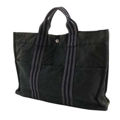 Hermes Fourre Tout MM Tote Canvas Black Unisex Handbag