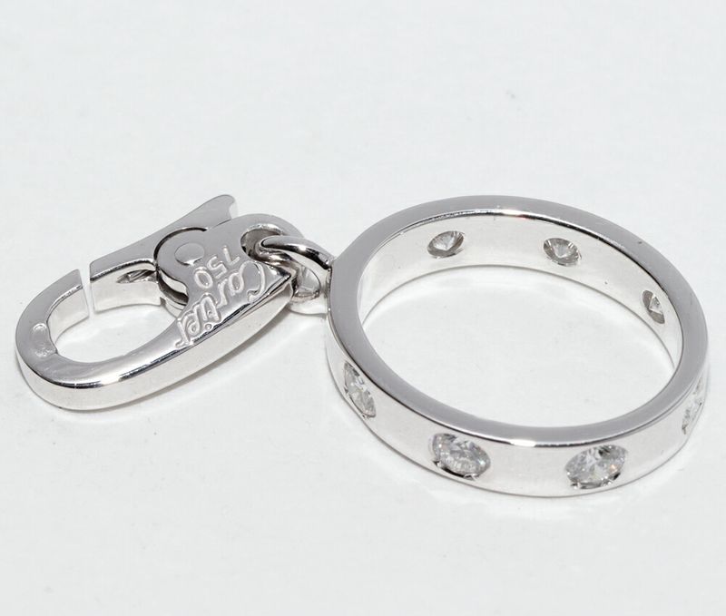 Cartier Pendant Top Charm 18K White Gold Diamond 7P Baby Love Charm Full