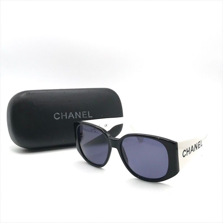 Chanel Logo Sunglasses Bicolor Black White Eyewear