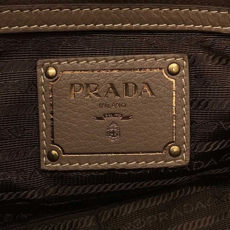 Prada - Leather 2-way Shoulder Tote Bag - Beige - Women