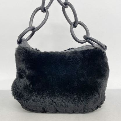 Chanel Shoulder Bag Lambskin Black Silver Hardware Women