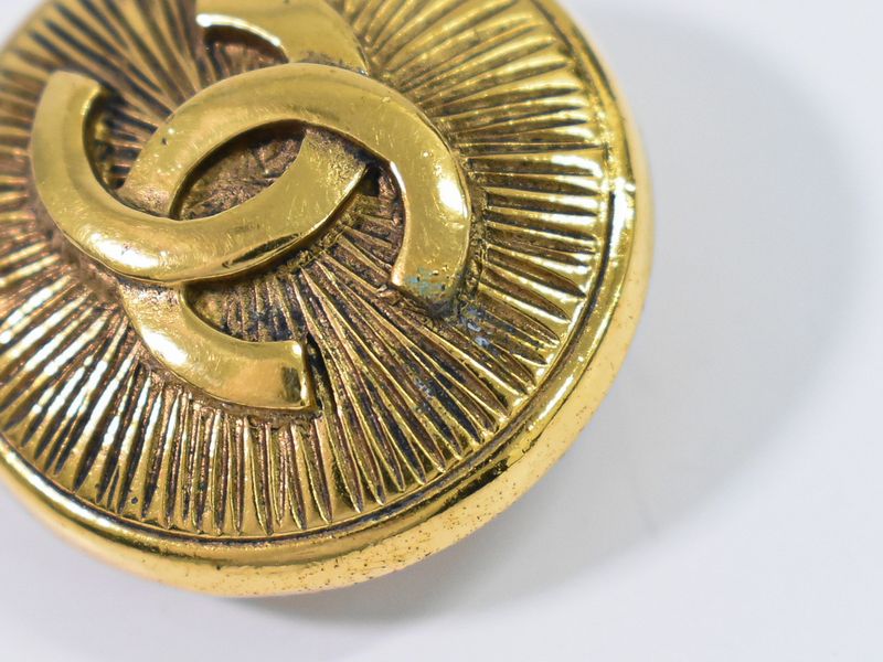 Authentic Chanel Coco Mark Earrings GP Gold Plated Coco Mark Accessories