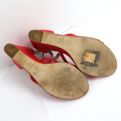 Chanel Sandals Wedge Sole Matelasse Metal Strap 36 Half 23.5cm