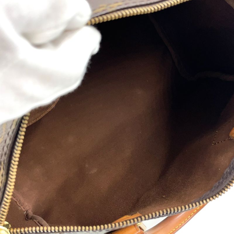 Louis Vuitton Speedy 30 Monogram Leather X PVC Brown Handbag Gold N41370