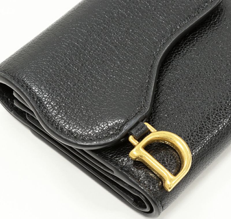 Dior Trifold Wallet With Coin Purse Bifold Wallet Saddle Lotus Wallet In